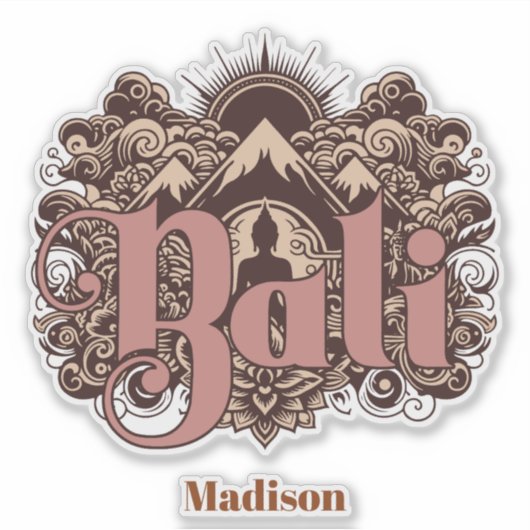 Aangepaste naam Bali Sticker (Voorkant)
