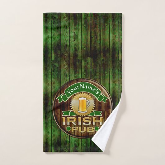 Aangepaste naam balk Irish Pub Sign St Patricks Da Handdoek (Handdoek)