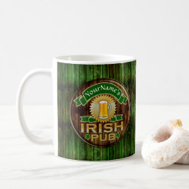 Aangepaste naam balk Irish Pub Sign St Patricks Da Koffiemok