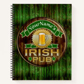 Aangepaste naam balk Irish Pub Sign St Patricks Da Notitieboek (Voorkant)
