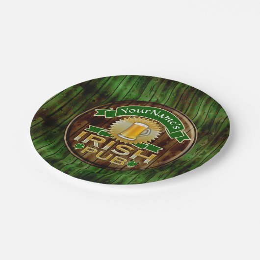 Aangepaste naam balk Irish Pub Sign St Patricks Da Papieren Bordje (Gekanteld)
