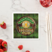 Aangepaste naam balk Irish Pub Sign St Patricks Da Servetten (Insitu)