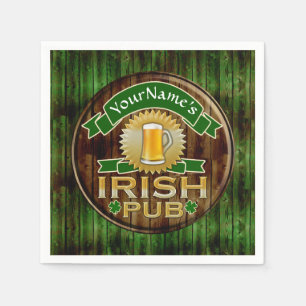 Aangepaste naam balk Irish Pub Sign St Patricks Da Servetten
