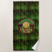 Aangepaste naam balk Irish Pub Sign St Patricks Da Strandlaken (Voorkant)