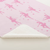Aangepaste naam: Ballerina Ballet Dancing Pink Flo Sherpa Deken (3/4)