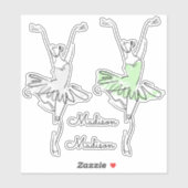 Aangepaste naam Ballerina stickers (Vel)