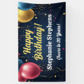 Aangepaste Naam Ballonnen Verjaardag Banner Juichj (Verticaal)