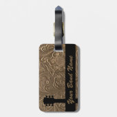 Aangepaste naam Band Bag Label Guitar Rock Country Bagagelabel (Achterkant verticaal)