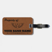 Aangepaste naam Band Bag Label Rock & Roll Country Bagagelabel (Achterkant horizontaal)