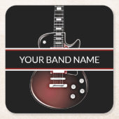 Aangepaste naam: Band Guitar Rock en Roll Music Kartonnen Onderzetters (Voorkant)