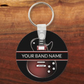 Aangepaste naam: Band Guitar Rock & Roll Musician  Sleutelhanger (Voorkant)