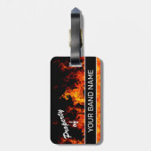 Aangepaste naam: Band Merch Flames Rock & Roll Mus Bagagelabel (Achterkant verticaal)