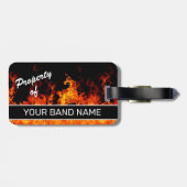 Aangepaste naam: Band Merch Flames Rock & Roll Mus Bagagelabel (Achterkant horizontaal)