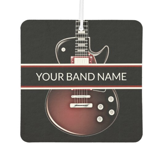 Aangepaste naam band Merch Guitar Rock en Roll Mus Luchtverfrisser (Voorkant)