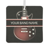 Aangepaste naam band Merch Guitar Rock en Roll Mus Luchtverfrisser (Achterkant)