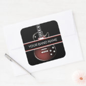Aangepaste naam band Merch Guitar Rock & Roll Musi Vierkante Sticker (Envelop)
