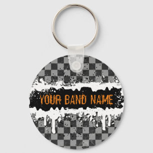 Aangepaste naam: Band Merch Punk Rock Musician Sleutelhanger