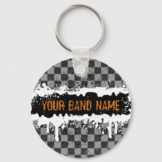 Aangepaste naam: Band Merch Punk Rock Musician Sleutelhanger (Voorkant)