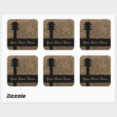 Aangepaste naam: Band Merch Rock Guitar Country Mu Vierkante Sticker (Vel)