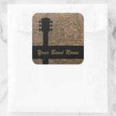 Aangepaste naam: Band Merch Rock Guitar Country Mu Vierkante Sticker (Tas)