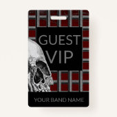 Aangepaste naam Band Merch Rock Skull Metal Lanyar Badge (Voorkant)