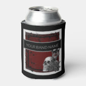 Aangepaste naam Band Merch Skull Roos Gothic Rock  Blikjeskoeler (Blikje Voorkant)