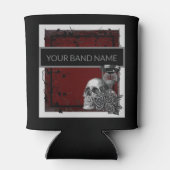 Aangepaste naam Band Merch Skull Roos Gothic Rock  Blikjeskoeler (Achterkant)