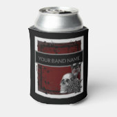 Aangepaste naam Band Merch Skull Roos Gothic Rock  Blikjeskoeler (Blikje Achterkant)