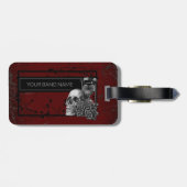 Aangepaste naam band merchandise coole rock schede bagagelabel (Achterkant horizontaal)