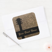 Aangepaste naam band merchandise rock gitaar count vierkante sticker (Envelop)