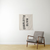 Aangepaste naam banner gepersonaliseerde kinderkam wandkleed (In situ)