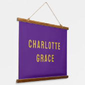 Aangepaste Naam Banner Gepersonaliseerde Kwekerij  Hangend Wandkleed (Gebogen)