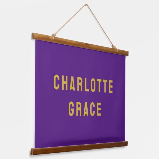 Aangepaste Naam Banner Gepersonaliseerde Kwekerij  Hangend Wandkleed (Gebogen)