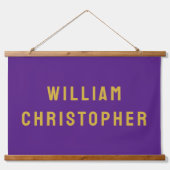 Aangepaste Naam Banner Gepersonaliseerde Kwekerij  Hangend Wandkleed (Voorkant)