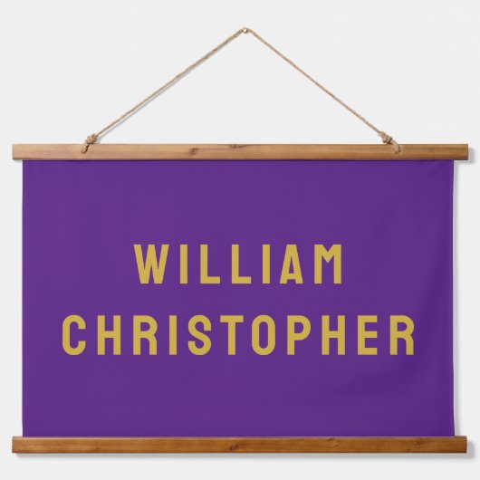 Aangepaste Naam Banner Gepersonaliseerde Kwekerij  Hangend Wandkleed (Voorkant)