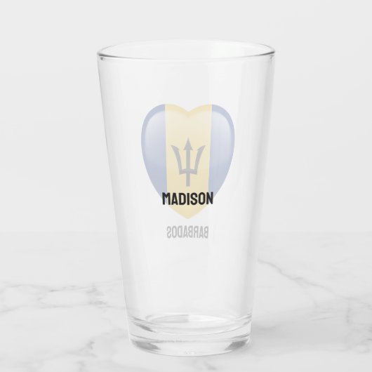 Aangepaste naam Barbados Love Glas (Achterkant)