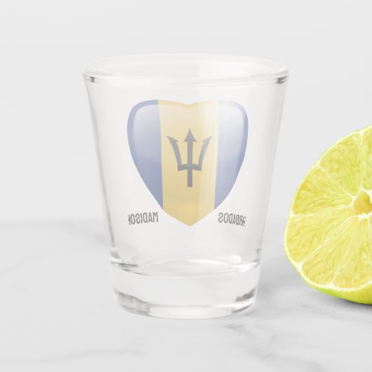 Aangepaste naam Barbados Love Shot Glas (Achterkant)