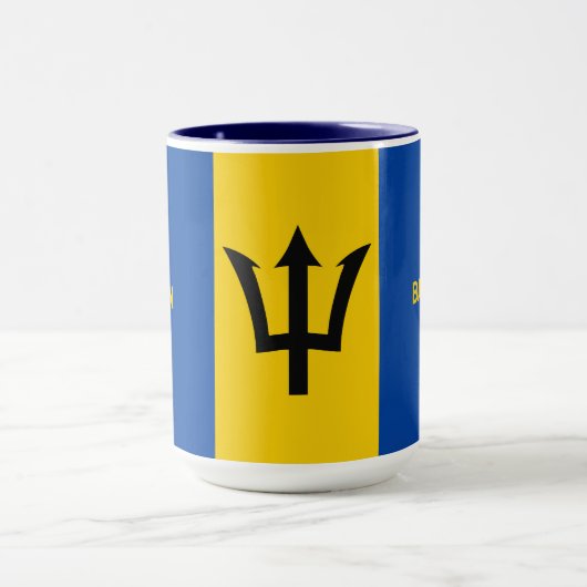 Aangepaste naam Barbados-vlag Mok (Midden)