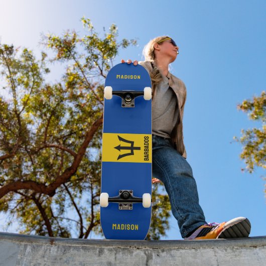 Aangepaste naam Barbados-vlag Persoonlijk Skateboard (Buiten 1)