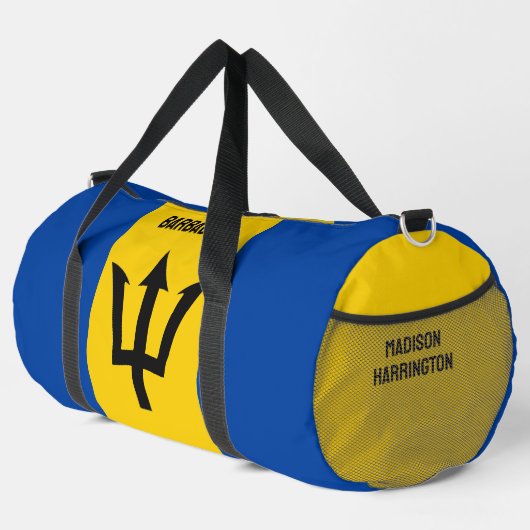 Aangepaste naam Barbados-vlag Plunjezak (Rechterhoek)