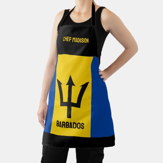 Aangepaste naam Barbados-vlag Schort (Insitu)