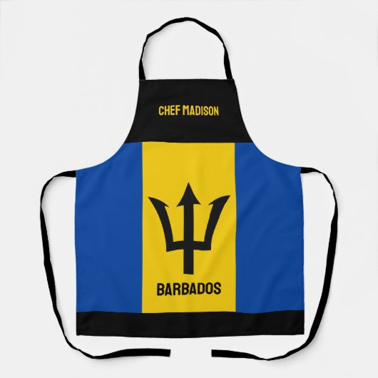 Aangepaste naam Barbados-vlag Schort (Voorkant)