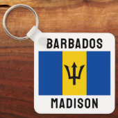Aangepaste naam Barbados-vlag Sleutelhanger (Voorkant)