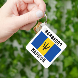 Aangepaste naam Barbados-vlag Sleutelhanger