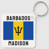 Aangepaste naam Barbados-vlag Sleutelhanger (Achterkant)
