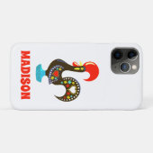 Aangepaste naam Barcelos Portugees Haan Zwart Case-Mate iPhone Case (Achterkant (horizontaal))