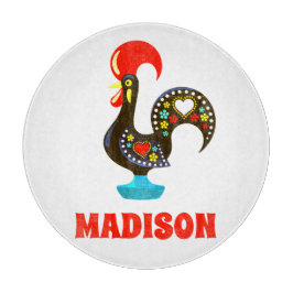 Aangepaste naam Barcelos Portugees Haan Zwart Snijplank