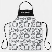 Aangepaste naam Barista Coffee Shop Cafe Bar Schort (Voorkant)