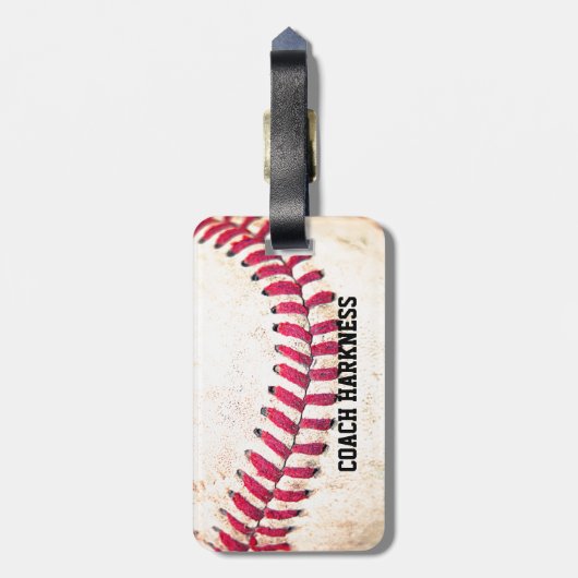 Aangepaste naam Baseball Bagagelabel (Achterkant verticaal)