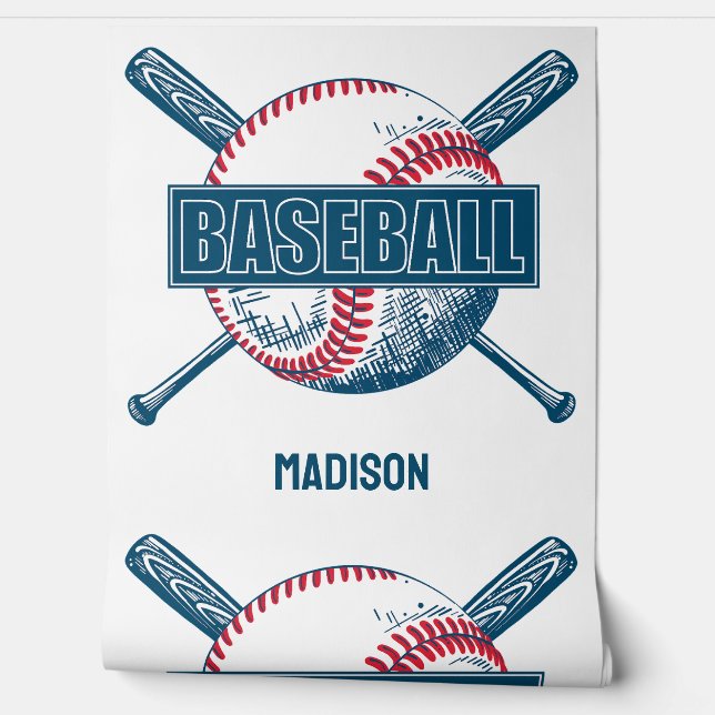 Aangepaste naam Baseball Behang (Afrollen)
